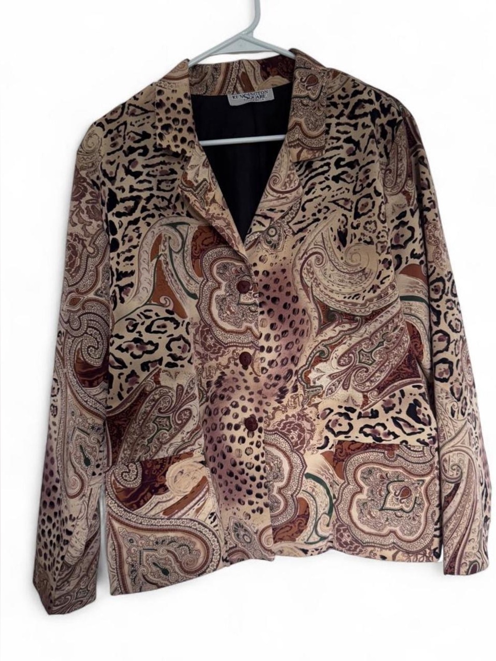 Vintage lepoard and paisley print blazer